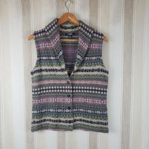 Chaps Southwestern‎ Knit Sweater Vest Cardigan Size Small